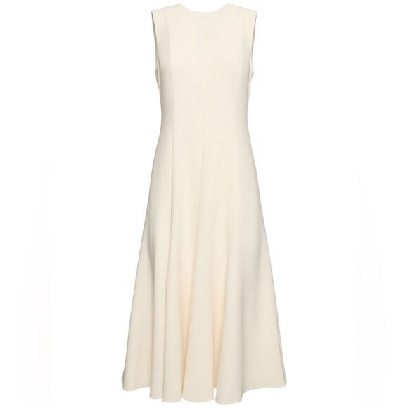 Theory NWT Sleeveless crepe midi dress in Rice Size 2 - Picture 5 of 8
